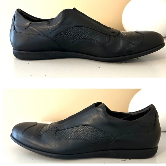 Bruno Magli Men’s Slip on Leather Dress Shoes Black Size 12 - Picture 12 of 17